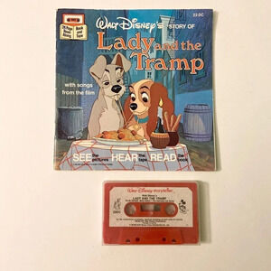 Vintage 1979 Walt Disneys Lady and the Tramp  Read Along Book and Tape